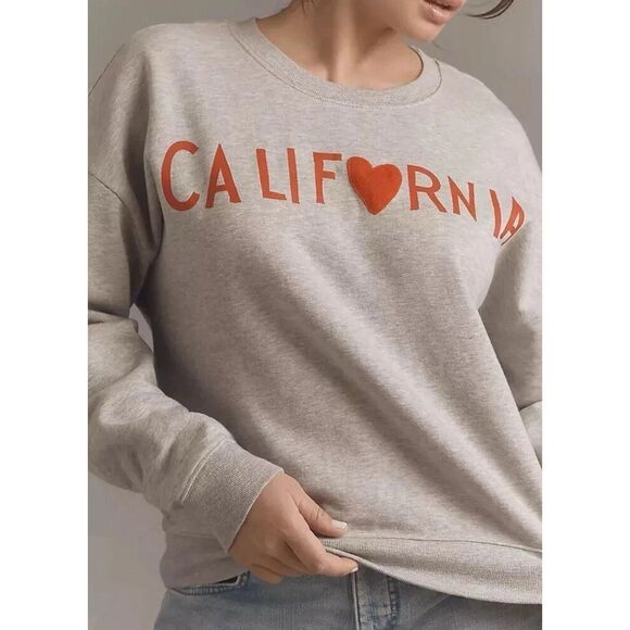 Anthropologie Rebecca Mayfield Graphic Sweatshirt California XS NEW - Picture 1 of 4